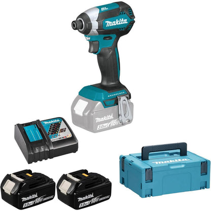 Makita DTD153RTJ 18V LXT Brushless Impact Driver Kit – 2x 5.0Ah Batteries, Rapid Charger & Makpac Case